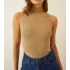 Arnay Kadın Full Likralı Fitilli Kaşkorse Body - Camel