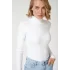 Arnay Kadın Kaşkorse Boğazlı Full Likralı Fitilli Body Kazak - Beyaz