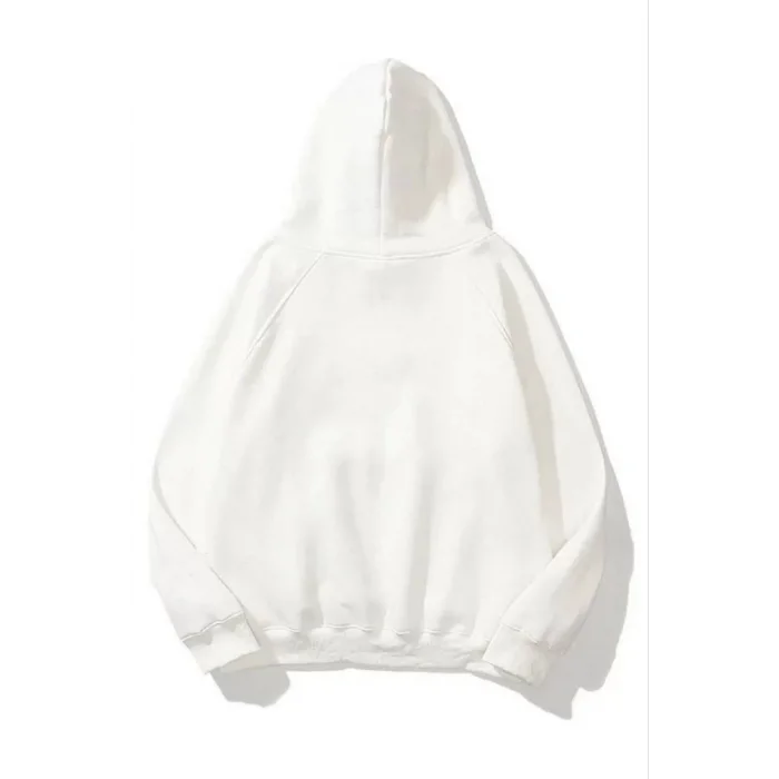 Arnay 3 İplik Pamuklu Unisex Kapşonlu Sweetshirt - Beyaz
