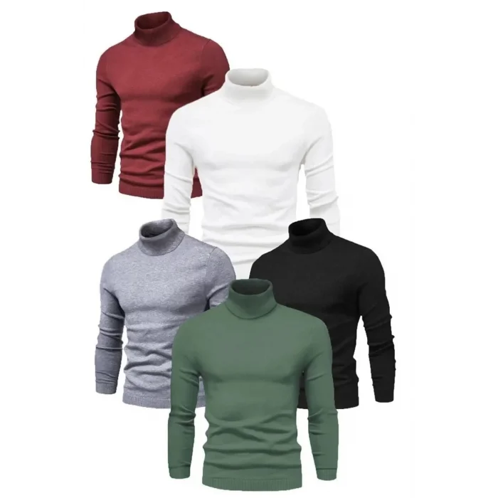 Arnay 5 Adet Unisex Kaşkorse Boğazlı Full Likralı Fitilli Body Kazak