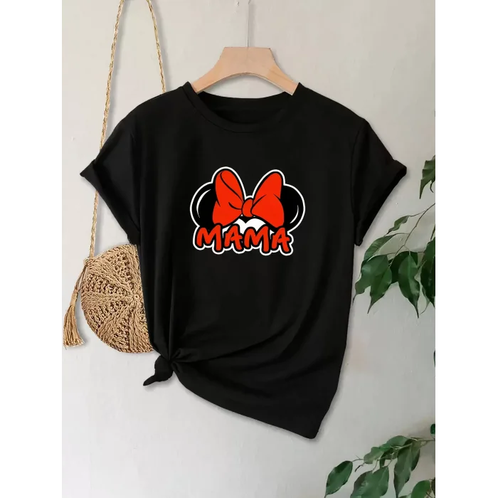 Arnay Anneler Günü Baskılı T-shirt - Siyah