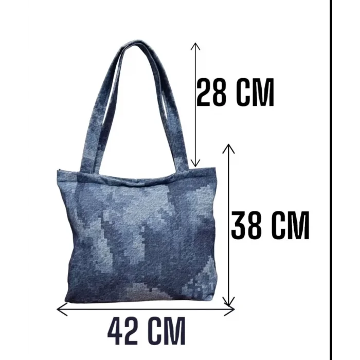 Arnay Blujin Desenli Piknik Ve Deniz Cepli Fermuarlı Çanta - Mavi