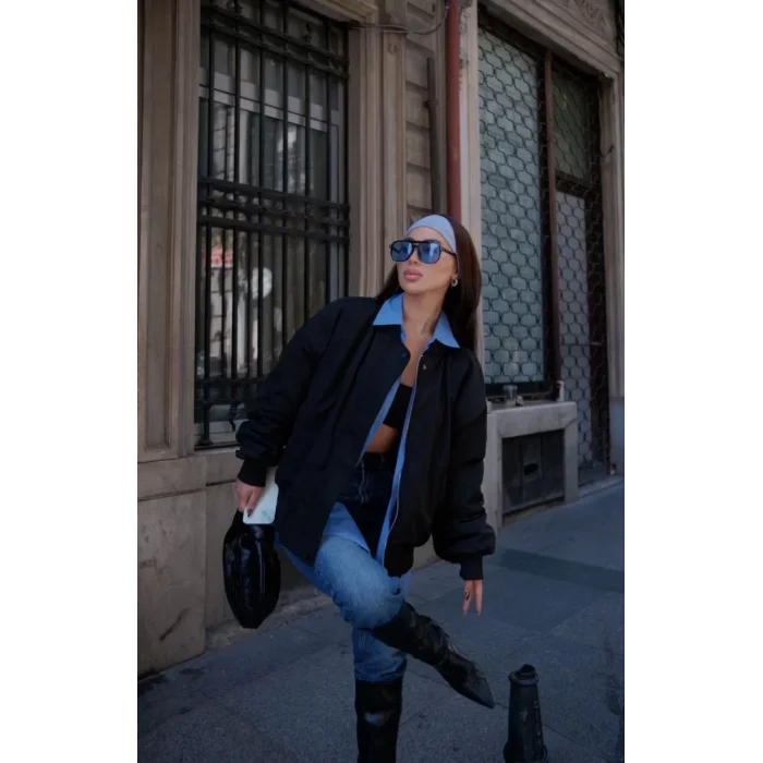 Arnay Cepli Bomber Ceket Mont - Siyah