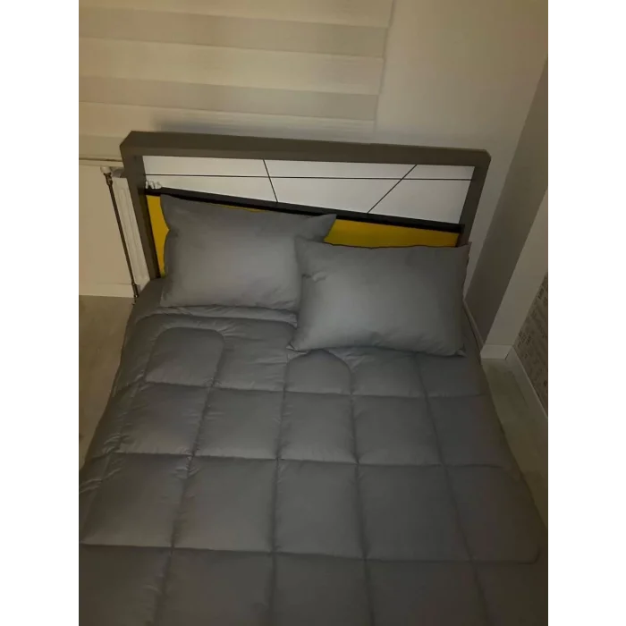 Arnay Çift Kişilik Doğal Yün Yorgan Ve Yastık Takımı - Boyalı Gri