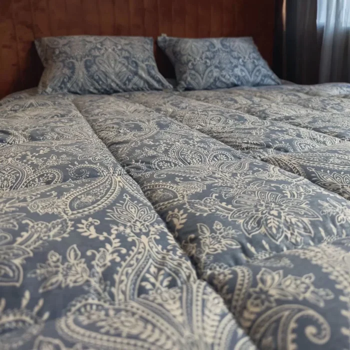 Arnay Çift Kişilik Doğal Yün Yorgan Ve Yastık Takımı - İndigo