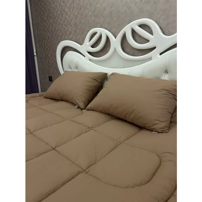 Arnay Çift Kişilik Doğal Yün Yorgan Ve Yastık Takımı - Kahverengi