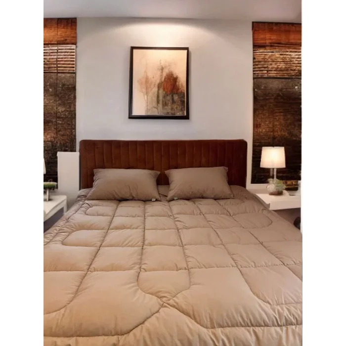 Arnay Çift Kişilik Doğal Yün Yorgan Ve Yastık Takımı - Kahverengi