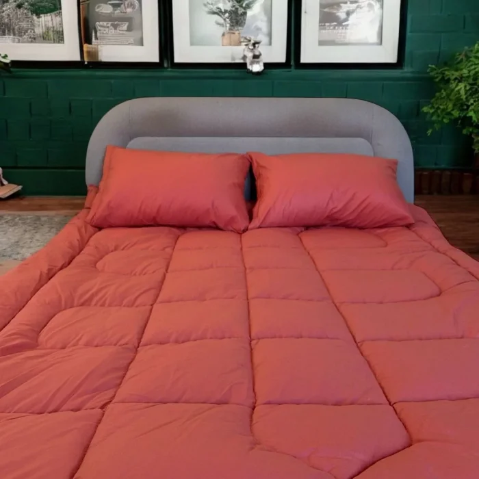 Arnay Çift Kişilik Doğal Yün Yorgan Ve Yastık Takımı - Kırmızı