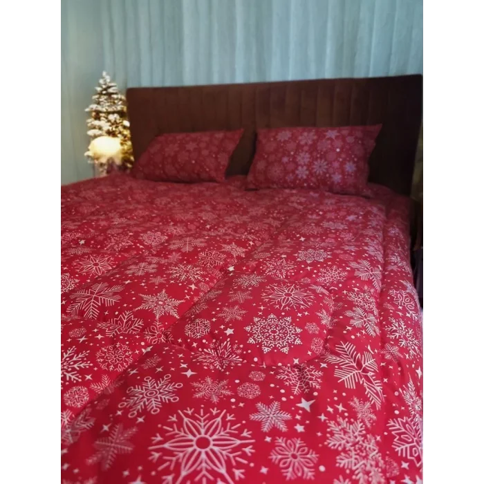 Arnay Çift Kişilik Doğal Yün Yorgan Ve Yastık Takımı - Kırmızı