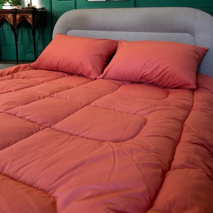 Arnay Çift Kişilik Doğal Yün Yorgan Ve Yastık Takımı - Kırmızı