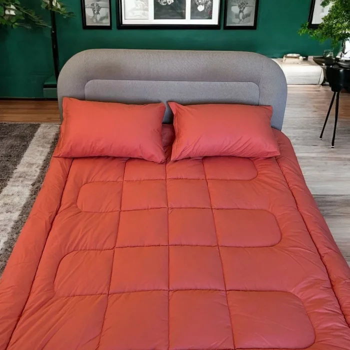 Arnay Çift Kişilik Doğal Yün Yorgan Ve Yastık Takımı - Kırmızı