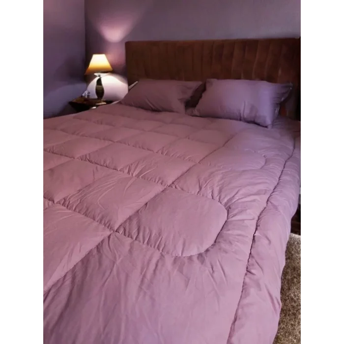 Arnay Çift Kişilik Doğal Yün Yorgan Ve Yastık Takımı - Mor