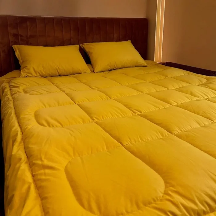 Arnay Çift Kişilik Doğal Yün Yorgan Ve Yastık Takımı - Sarı