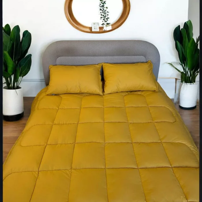 Arnay Çift Kişilik Doğal Yün Yorgan Ve Yastık Takımı - Sarı