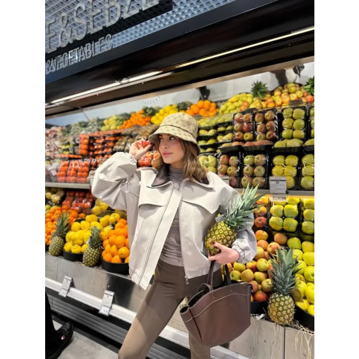 Arnay Çift Yakalı Ceket Mont - Beyaz