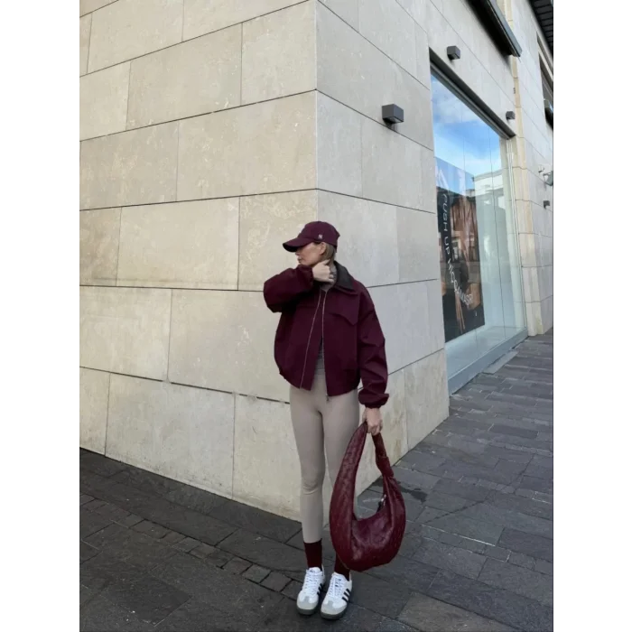 Arnay Çift Yakalı Ceket Mont - Bordo