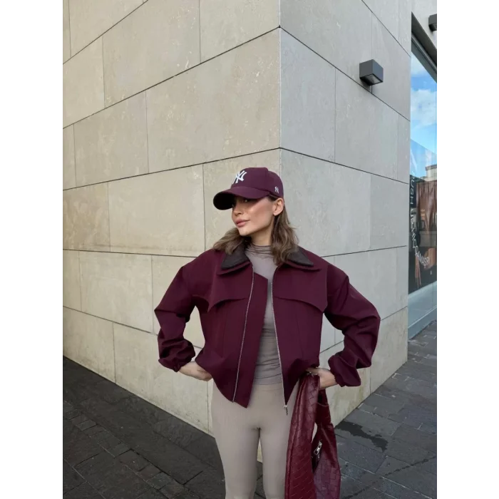 Arnay Çift Yakalı Ceket Mont - Bordo