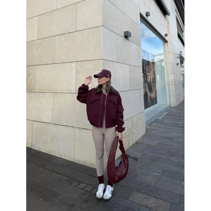 Arnay Çift Yakalı Ceket Mont - Bordo