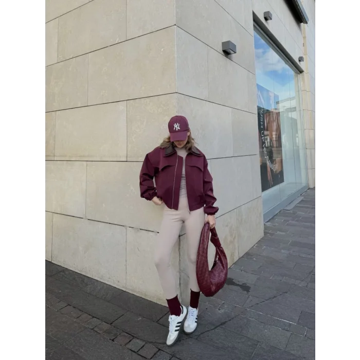 Arnay Çift Yakalı Ceket Mont - Bordo