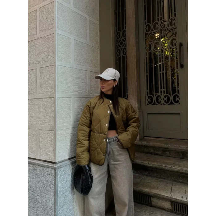 Arnay Cıt Cıt Detaylı Cepli Ceket Mont- Kahve