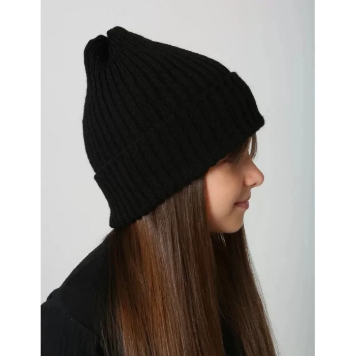 Arnay Çocuk Dokuma Triko Bere - Siyah