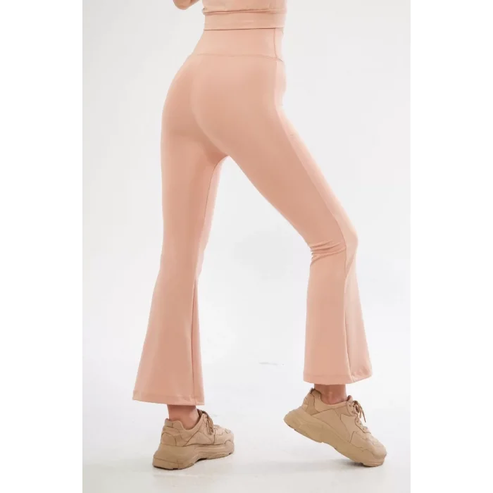 Arnay Dalgıç Yüksel Bel İspanyol Paça Tayt - Bej