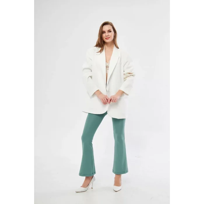 Arnay Dalgıç Yüksel Bel İspanyol Paça Tayt - Buz Mavisi