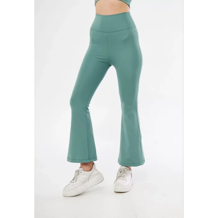 Arnay Dalgıç Yüksel Bel İspanyol Paça Tayt - Buz Mavisi