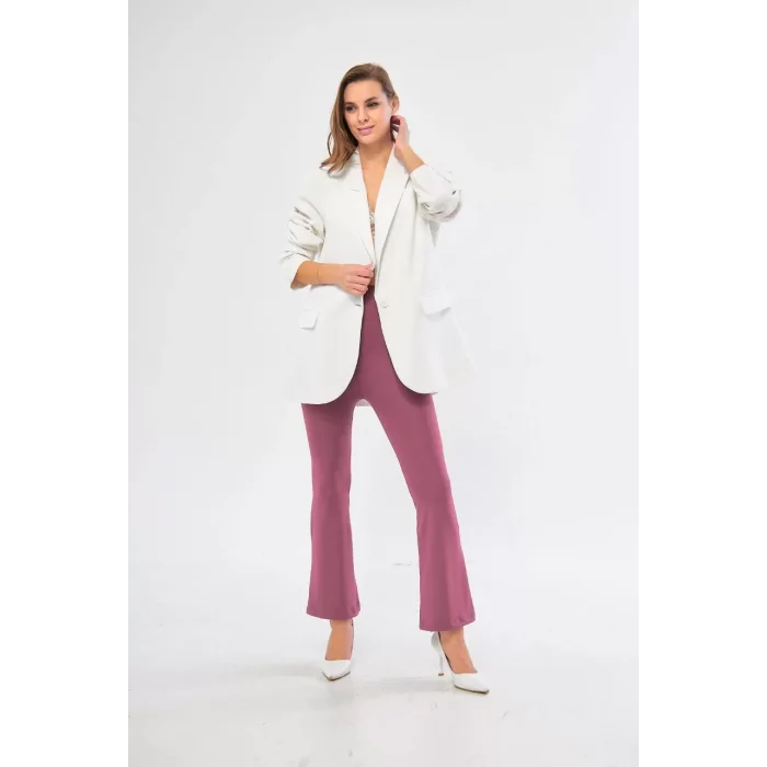 Arnay Dalgıç Yüksel Bel İspanyol Paça Tayt - Mor