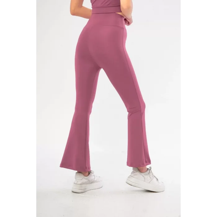 Arnay Dalgıç Yüksel Bel İspanyol Paça Tayt - Mor