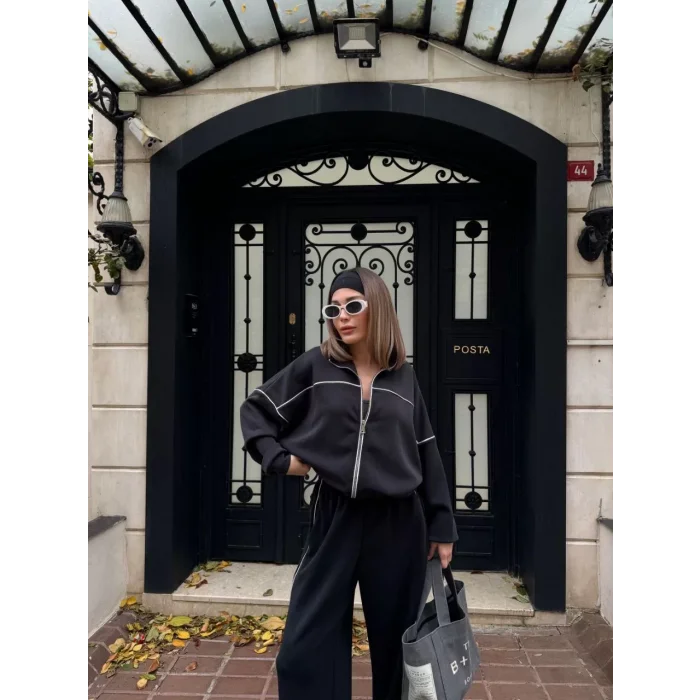 Arnay Fermuarlı Eşofman Pantolon İkili Takım - Antrasit