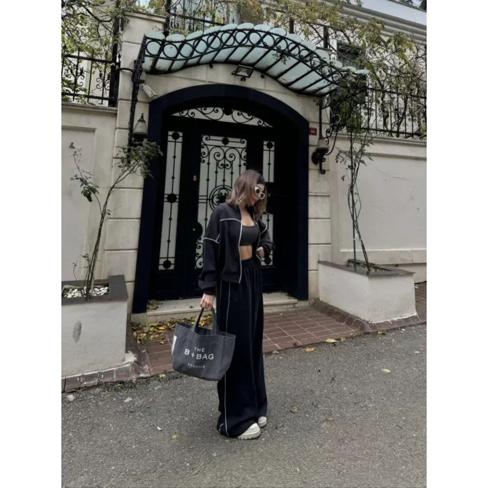 Arnay Fermuarlı Eşofman Pantolon İkili Takım - Antrasit