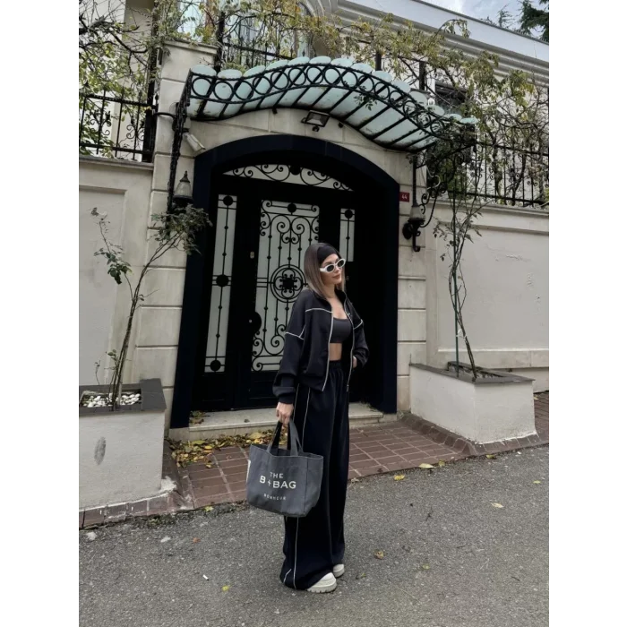 Arnay Fermuarlı Eşofman Pantolon İkili Takım - Antrasit