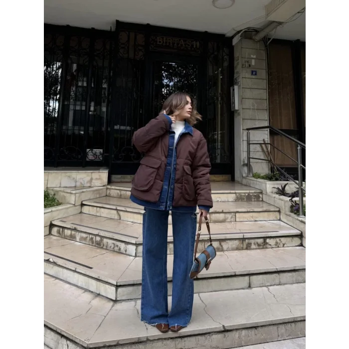 Arnay Jeans Detaylı Cıtcıtlı Ceket - Kahve