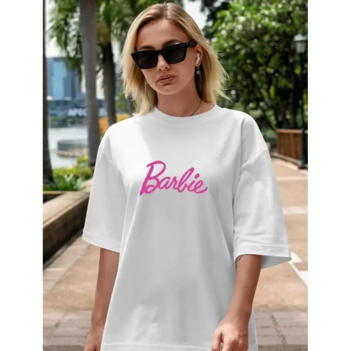 Arnay Kadın Baskılı Oversize T-shirt - Beyaz