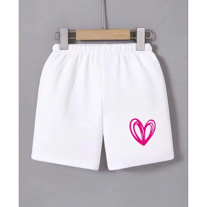 Arnay Kadın Beli Lastikli Baskılı Mini Şort - Beyaz