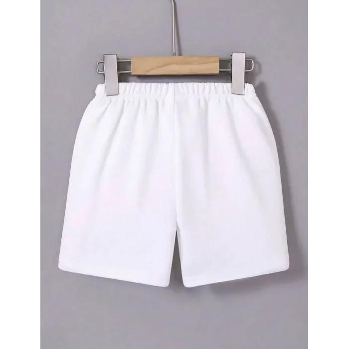 Arnay Kadın Beli Lastikli Baskılı Mini Şort - Beyaz