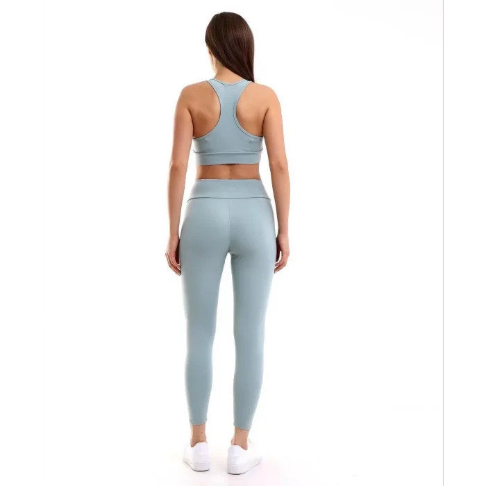 Arnay Kadın Crop Tayt İkili Spor Takımı - Gri