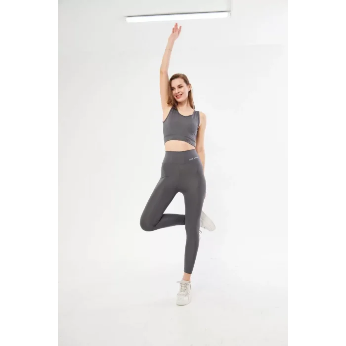 Arnay Kadın Dalgıç Croplu Taytlı Takım - Füme