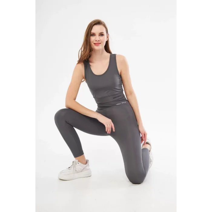 Arnay Kadın Dalgıç Croplu Taytlı Takım - Füme