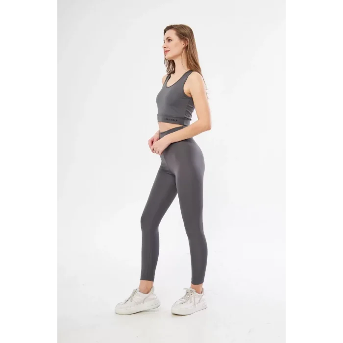 Arnay Kadın Dalgıç Croplu Taytlı Takım - Füme