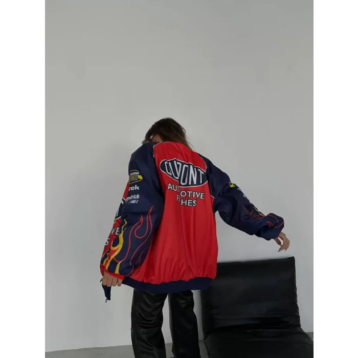 Arnay Kadın Dijital Baskılı Bomber Ceket - Kırmızı