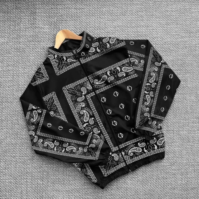 Arnay Kadın Dijital Baskılı Paraşüt Kumaş Rüzgarlık - Siyah