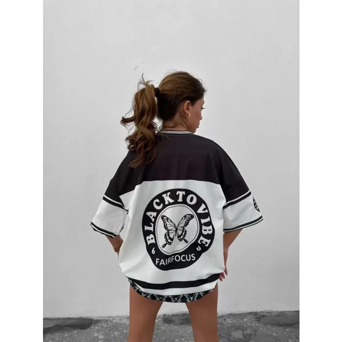 Arnay Kadın Dijital Baskılı Tshirt - Siyah