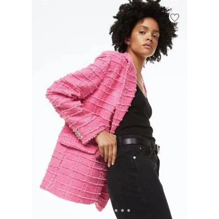 Arnay Kadın Kırlangıç Yaka Cepli Ceket - Pembe