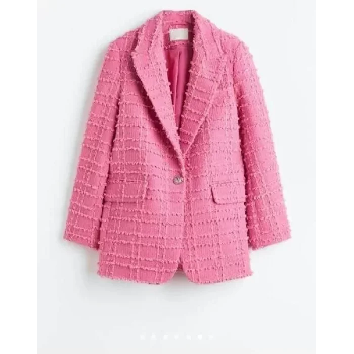 Arnay Kadın Kırlangıç Yaka Cepli Ceket - Pembe