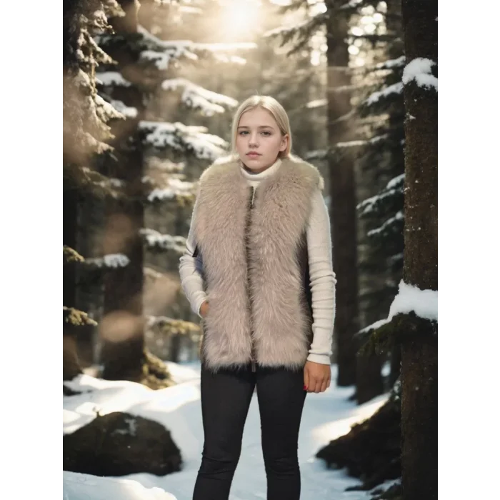 Arnay Kadın Kolsuz Fermuarlı Yelek - Kahve