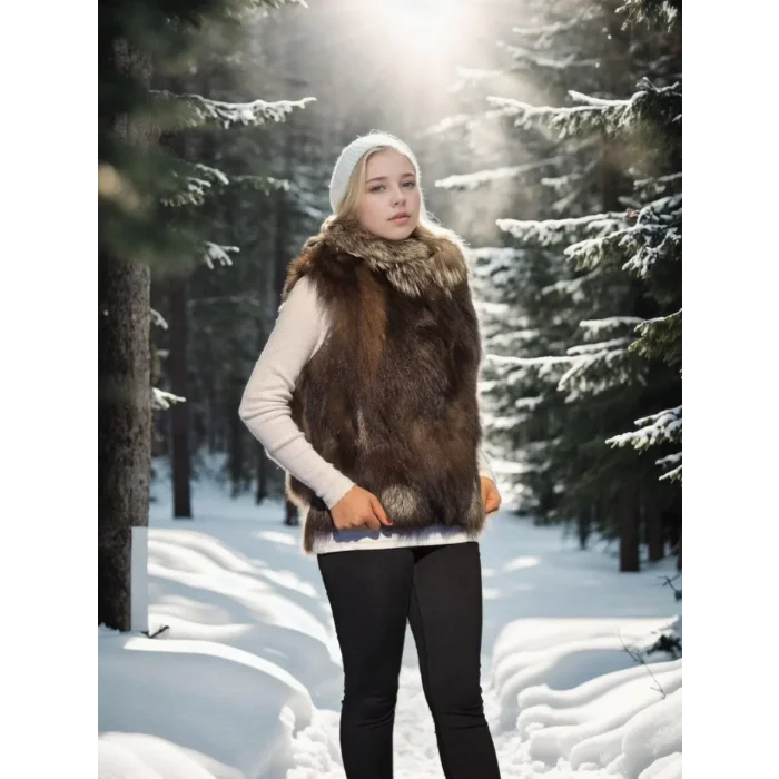 Arnay Kadın Kolsuz Fermuarlı Yelek - Kahve