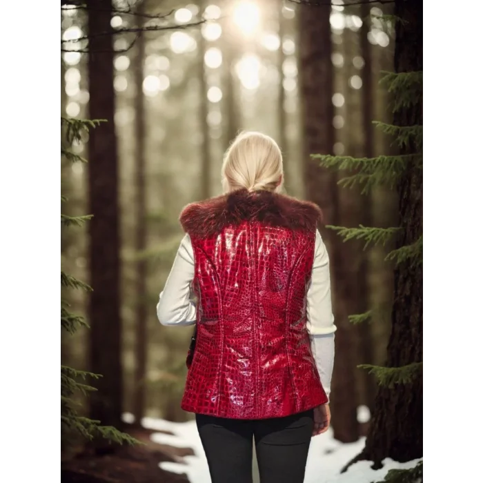 Arnay Kadın Kolsuz Fermuarlı Yelek - Kırmızı