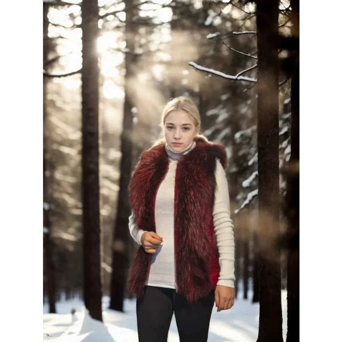 Arnay Kadın Kolsuz Fermuarlı Yelek - Kırmızı